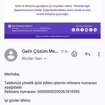 Getir'den İptal Edilen İşlemler İçin 36 Gündür İade Bekliyorum!