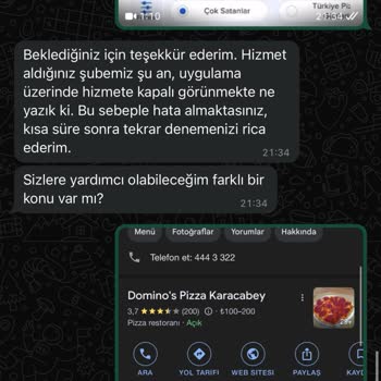 Domino's'ta Ödeme Sorunu Ve Müşteri Hizmetleri İlgisizliği