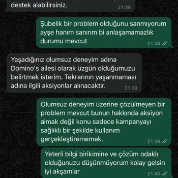Domino's'ta Ödeme Sorunu Ve Müşteri Hizmetleri İlgisizliği