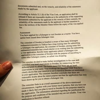 Geçersiz Rezervasyon Belgeleriyle Vize Reddi