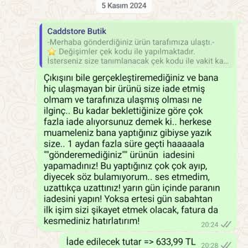 Caddstore'dan Alınan Ürün İçin İade Talebi Cevapsız Kaldı