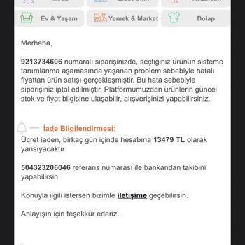 Trendyol'da Yanıltıcı Fiyatlandırma Ve İptal Edilen Sipariş