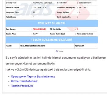 Kayıp Kargo Ve Yanıltıcı Teslimat Bilgisi