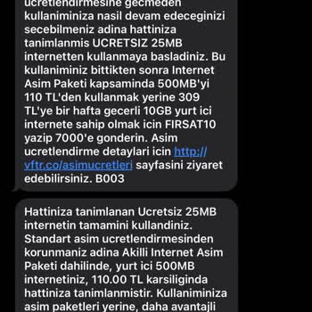 Vodafone'un Aşım Paketleri Ve Müşteri Hizmetleri Sorunu