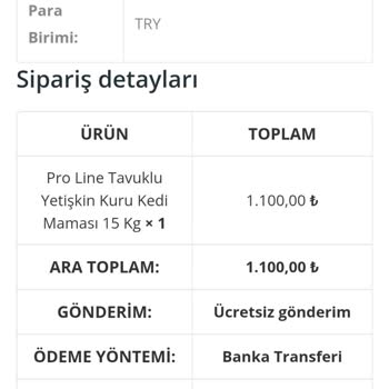 1100 TL'lik Siparişin Ardından Sessizlik