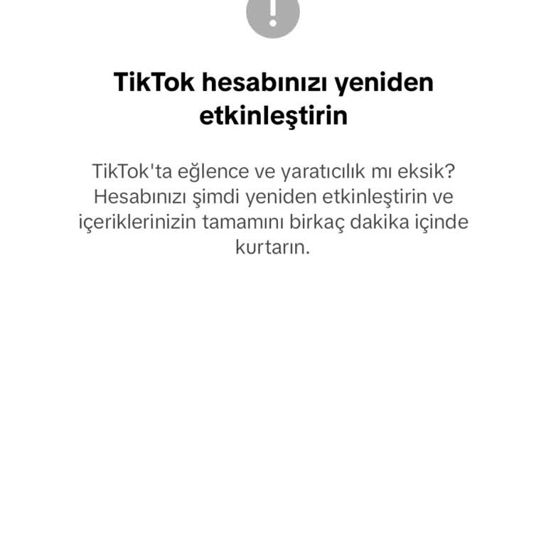 TikTok Hesabımı Yeniden Etkinleştiremiyorum!