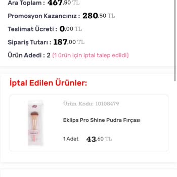 İndirimli Siparişlerin Keyfi İptali