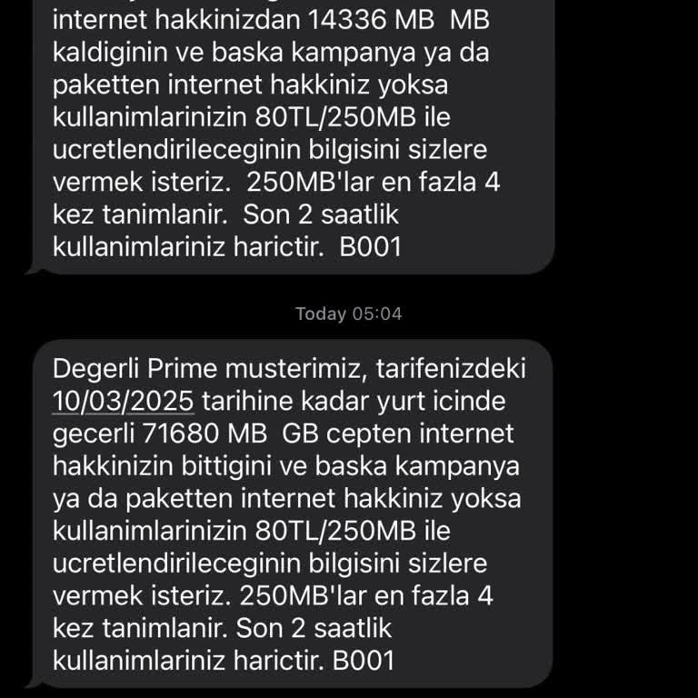 Beklenmedik İnternet Tüketimi: Prime 70GB Paket Sorunu