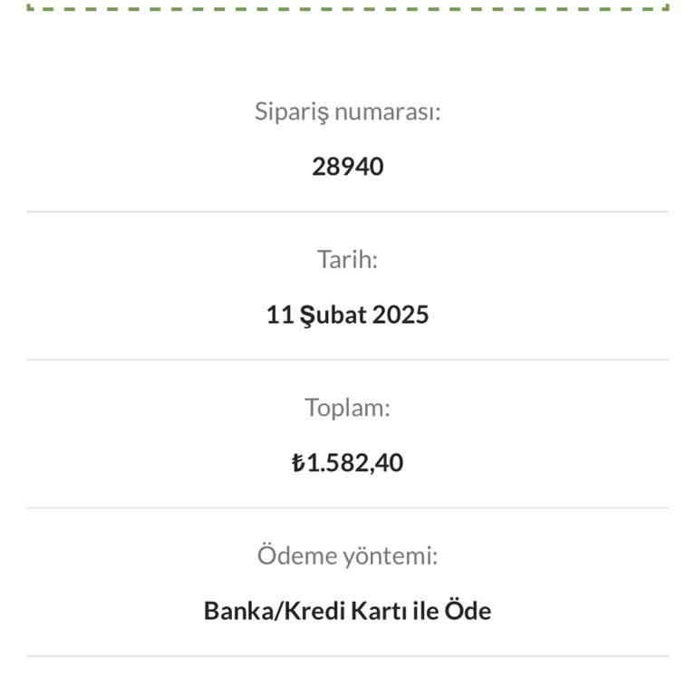 Sipariş Bilgisi Alamama Sorunu