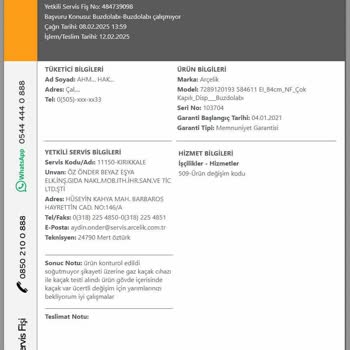 Arçelik Buzdolabında Kronik Gövde Gaz Kaçağı Sorunu Ve Mağduriyet