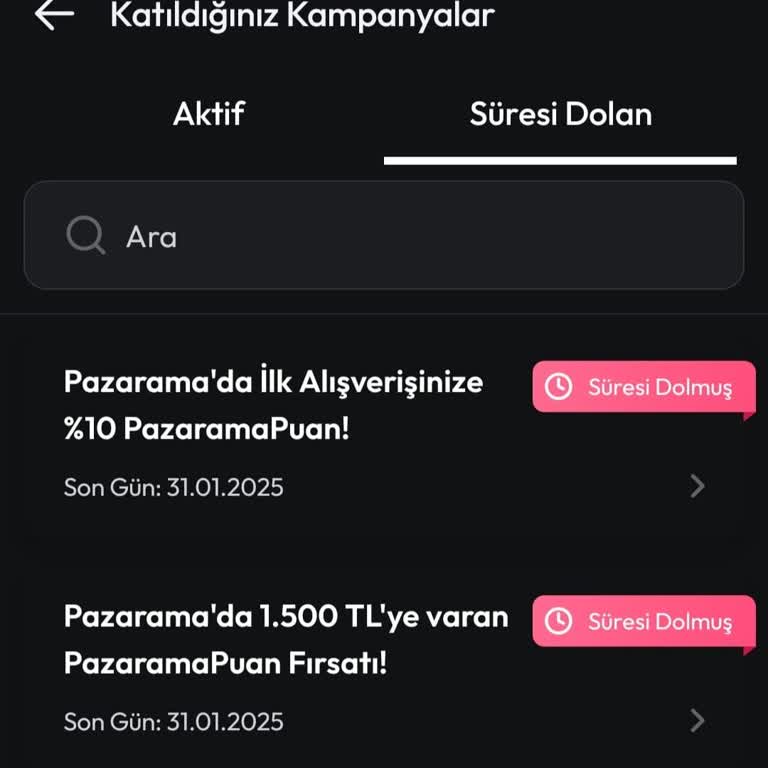 Eksik Yüklenen Pazarama Puanları