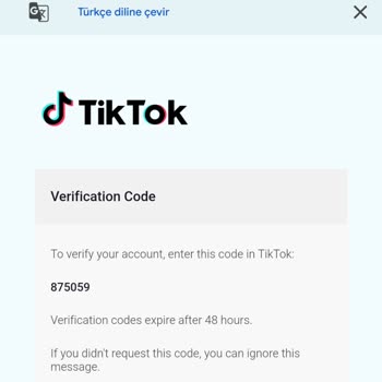 TikTok Hesabım Olmadan Gelen Doğrulama Kodları