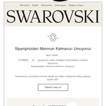 Swarovski İade Sürecinde Sorun Ve Müşteri Hizmetleri İlgisizliği