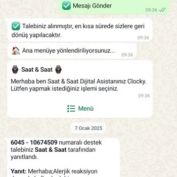 Alerji Yapan Saat Ve Yetersiz Müşteri Hizmetleri