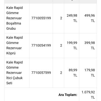 Rezervuar Parçaları Hala Kargoya Verilmedi