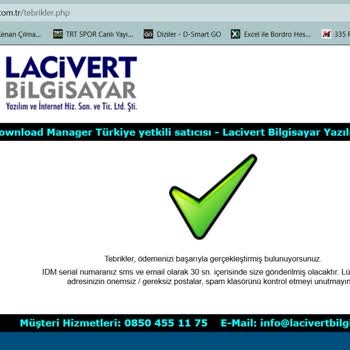 Lacivert Bilgisayar Lisans Numarası Gönderilmeyen Yazılım Satışı