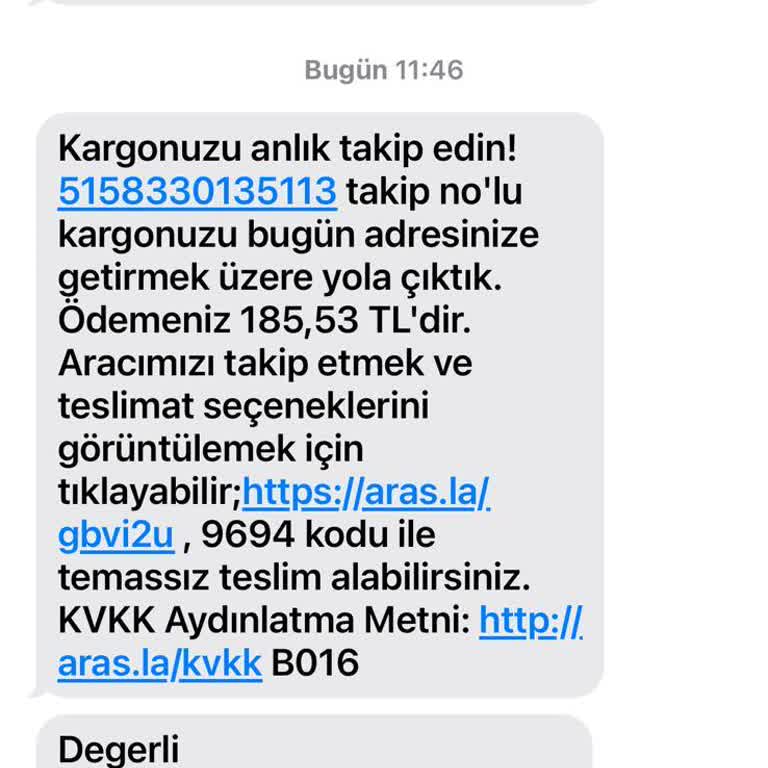 Yanlış Numara İle Gelen Sürekli Kargo Mesajları