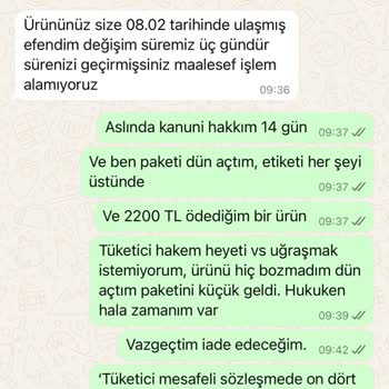 İade Ve Değişim Hakkı Tanımayan Firma