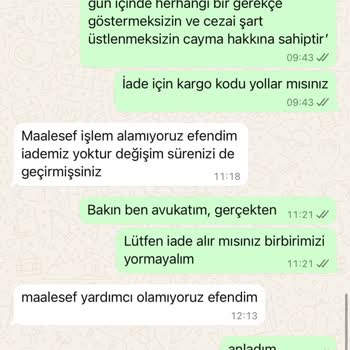 İade Ve Değişim Hakkı Tanımayan Firma