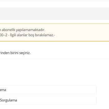 E-Devlet Üzerinden Abonelik Başvurusu Hatası