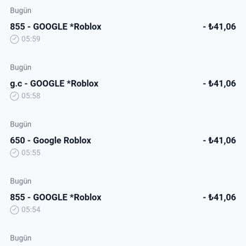 Haberim Olmadan Yapılan Roblox İşlemleri