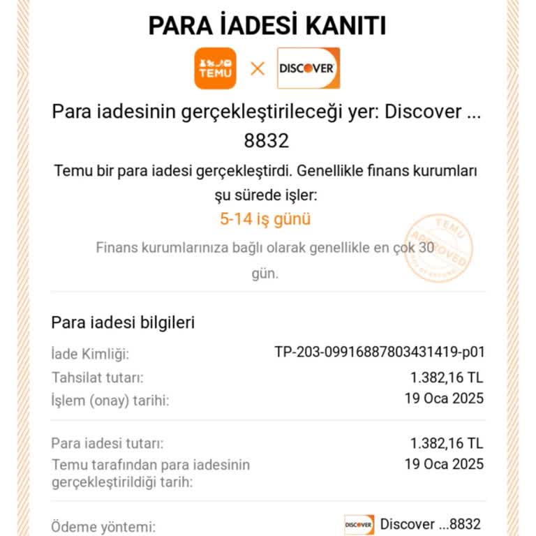 İptal Edilen Siparişin Para İadesi Sorunu