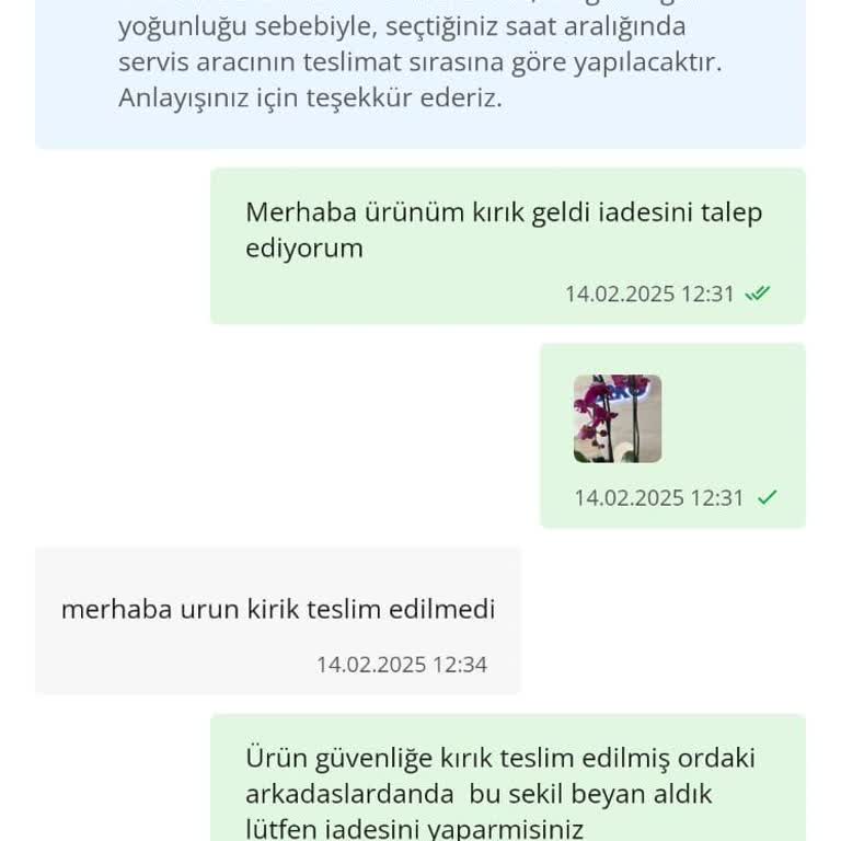 Kırık Çiçek Teslimatı Sorunu