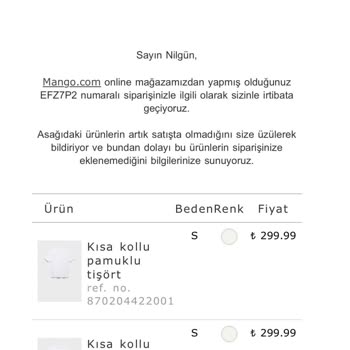 Mango Online Alışverişte Sürekli Gecikme Ve Yanlış Ürün Sorunları