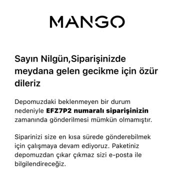 Mango Online Alışverişte Sürekli Gecikme Ve Yanlış Ürün Sorunları