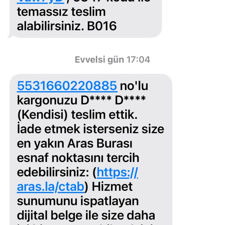 Aras Kargo Teslimat Sorunu Ve İlgisizlik