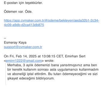 Haksız Abonelik Ücreti Talebi Ve Yetersiz Müşteri Hizmeti