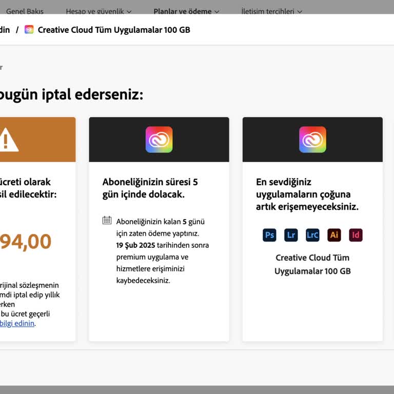 Adobe Creative Cloud Üyelik İptalinde Yüksek Ücret Şoku