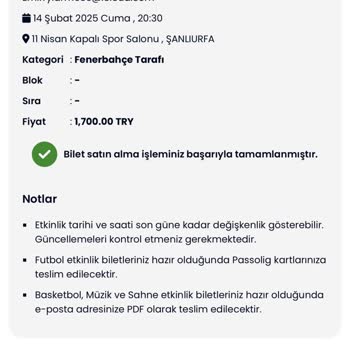 Maç Biletim Sistemde Kayboldu