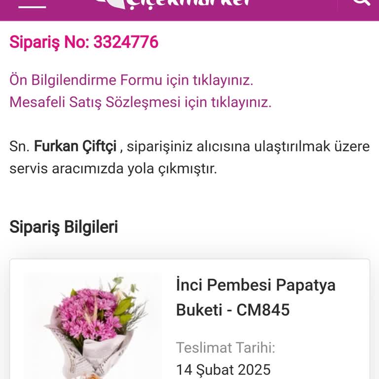 Sevgililer Günü Siparişi Teslim Edilmedi Ve Müşteri Hizmetlerine Ulaşılamıyor