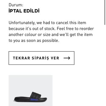 Adidas Alışverişinde Tekrar Eden İptal Sorunu