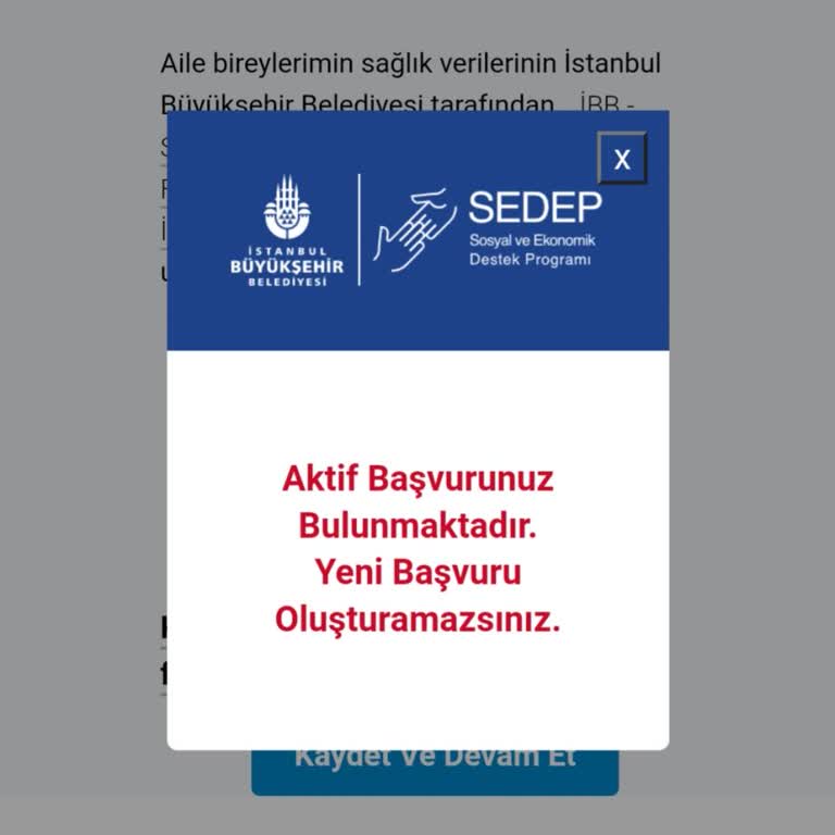 İBB Sosyal Yardım Başvurumun Sonuçsuz Kalması