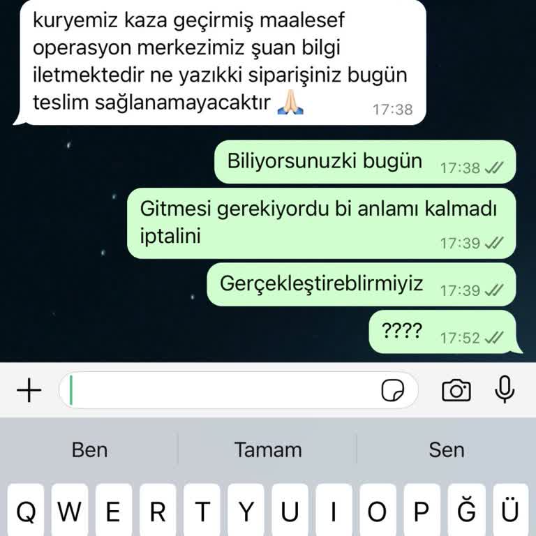 Sipariş Teslimatında Yaşanan Büyük Hayal Kırıklığı