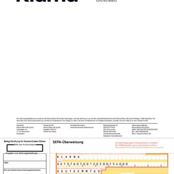 Klarna-Bestellung mit fehlender Bestellnummer
