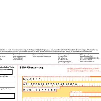 Klarna-Bestellung mit fehlender Bestellnummer