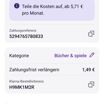 Klarna-Bestellung mit fehlender Bestellnummer