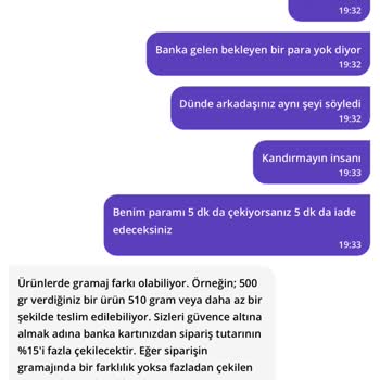 Getir'den Eksik İade Ve Ürün Sorunu