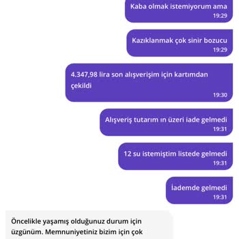 Getir'den Eksik İade Ve Ürün Sorunu
