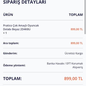 Oyuncak Dolabı Siparişi Hakkında İletişim Sorunu