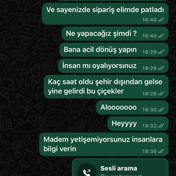 Çiçek Siparişi Teslimat Sorunu Ve Yanıltıcı Bilgilendirme