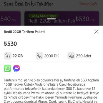 Vodafone'un Yüksek Fiyatlı Yeni Tarifeleri