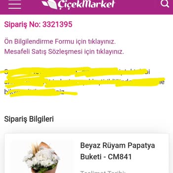 Zamanında Teslim Edilmeyen Çiçek Siparişi