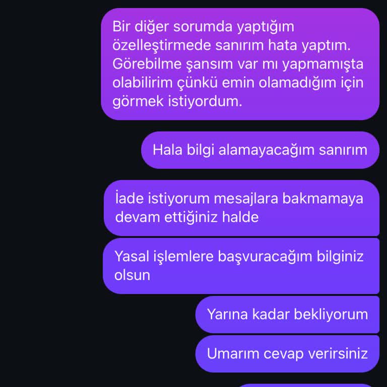 Beramussa'dan Sipariş Ettiğim Ürün İçin Cevapsız Müşteri Hizmetleri Ve İade Sorunu