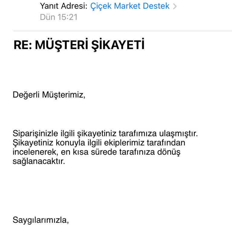 Teslim Edilmeyen Sipariş Ve İletişim Sorunları