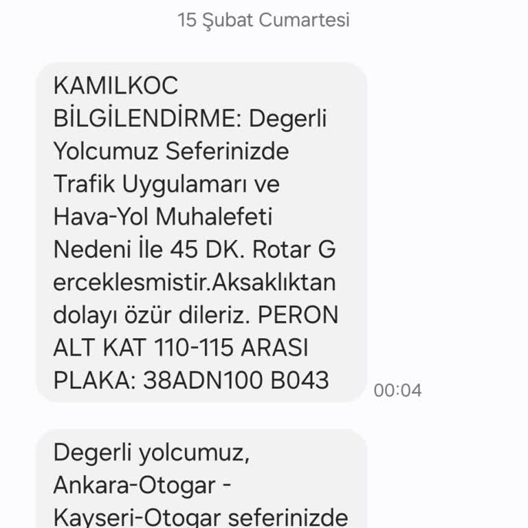 Kamil Koç İle Uzun Süreli Gecikme Ve Güven Sorunu