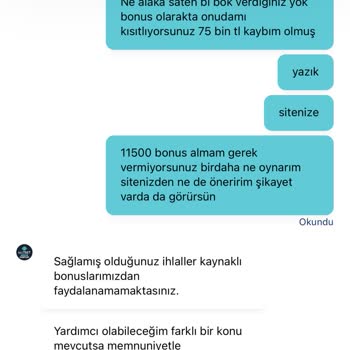 Kayıp Bonus Ve Müşteri Hizmetleri Sorunu
